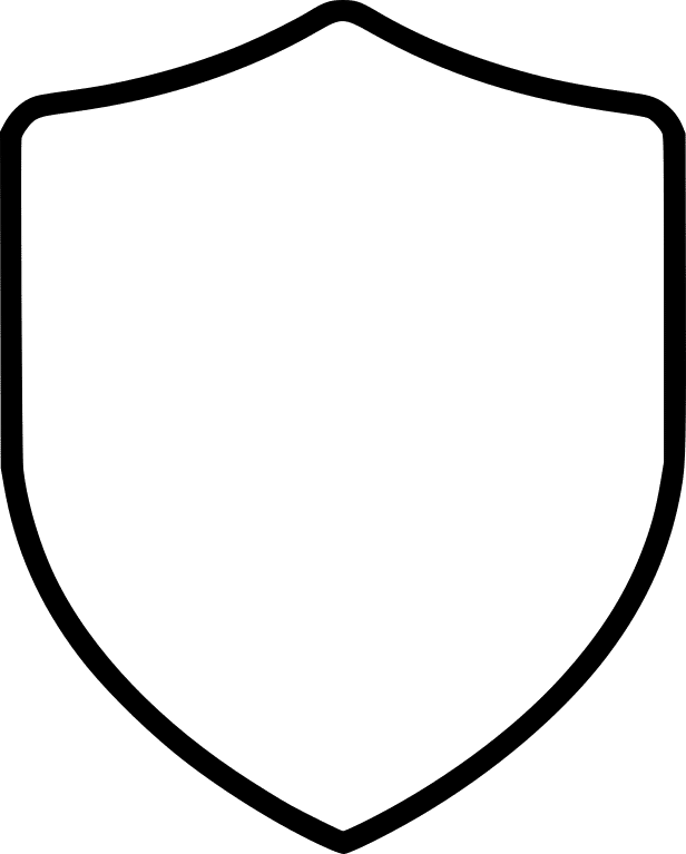 Line art shield representing insurance protection.